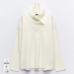 Zara Cream Cowl Neck Sweater